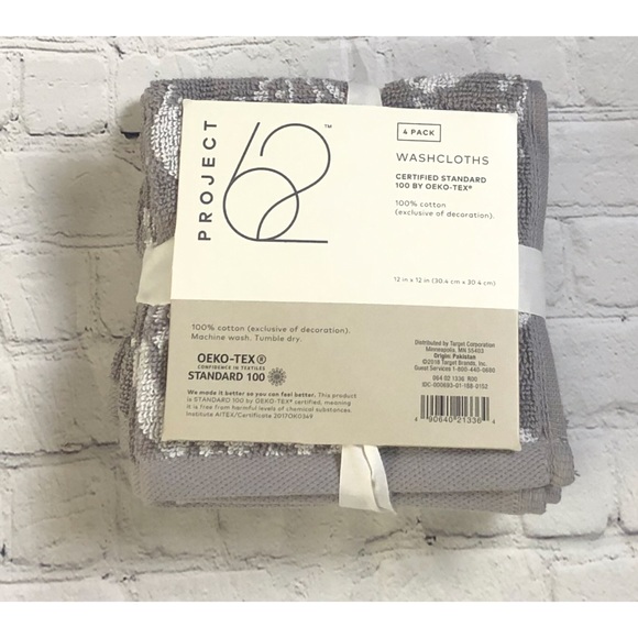 Project 62 New Washcloths. 2-4PK Gray and White. - Picture 2 of 6